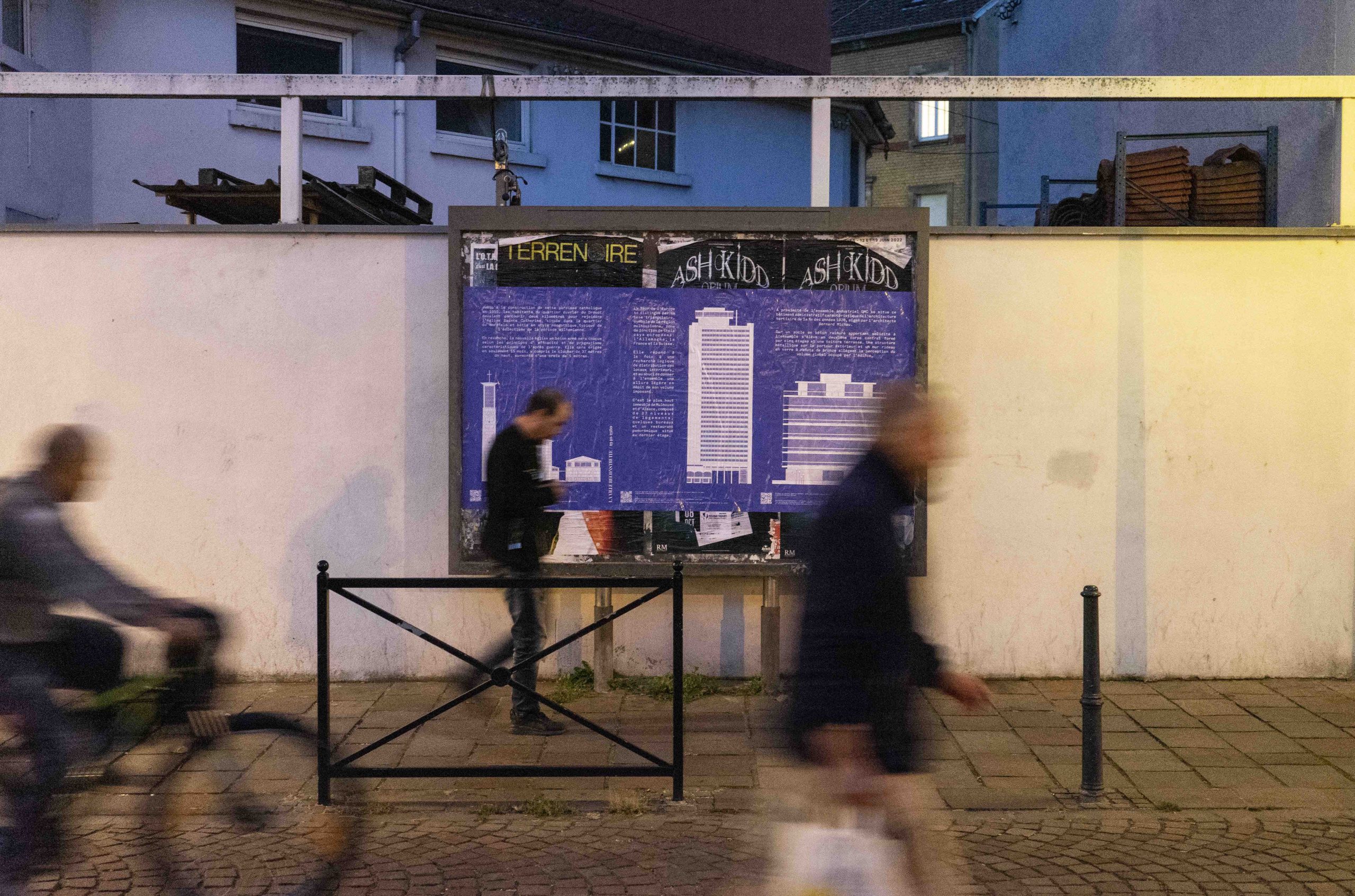 Mulhouse, un récit graphique. Exposition en plein air. Quartier Wolf-Wagner (c)Vaga — estudio architecture et design Mulhouse, un récit graphique. Exposition en plein air. Quartier Wolf-Wagner (c)Vaga — estudio architecture et design
