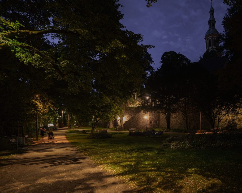 Lumière en extérieur – visite nocturne de la ceinture verte d’Offenburg 
