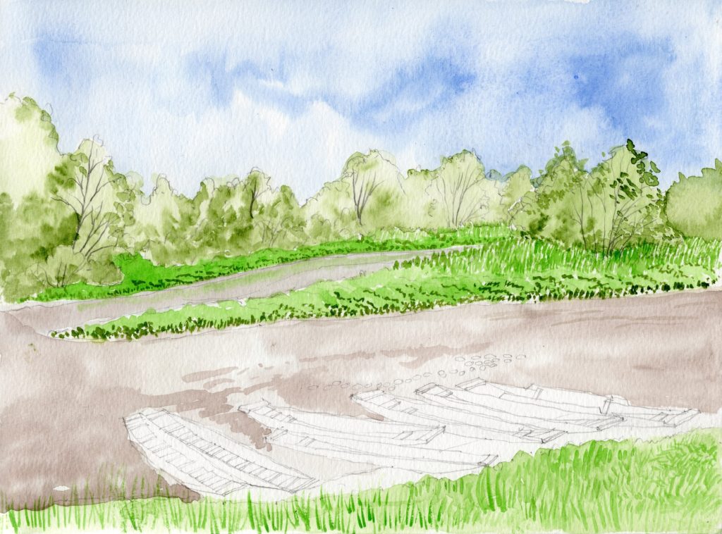 Session de croquis urbains au fil du Rhin 