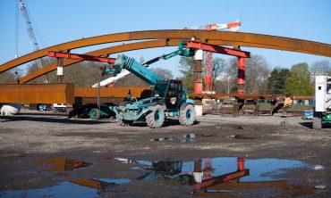 Le chantier de la passerelle Rosa Luxemburg